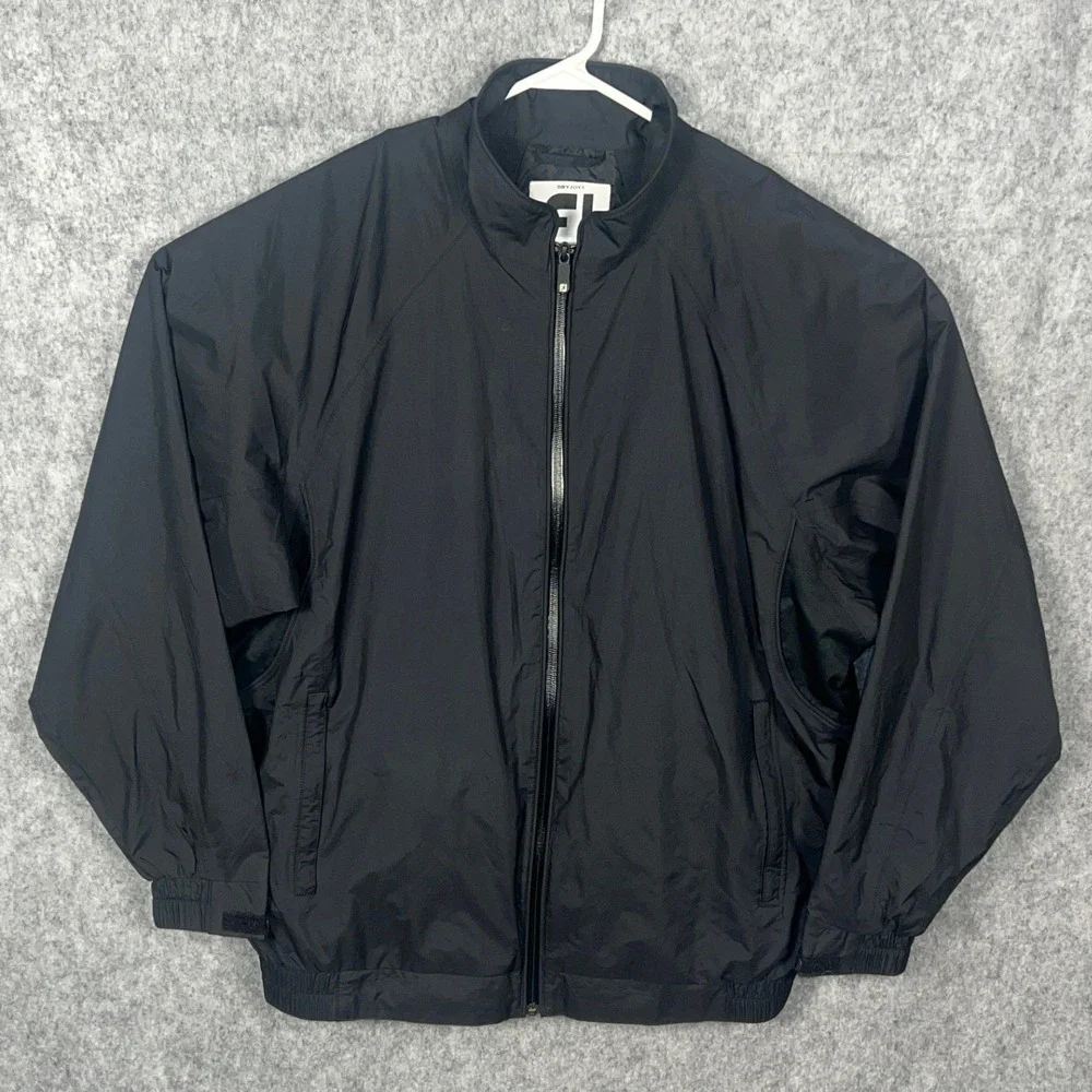 FootJoy DryJoys Tour Collection Golf Men's‎ Large Black Full Zip Windbreaker